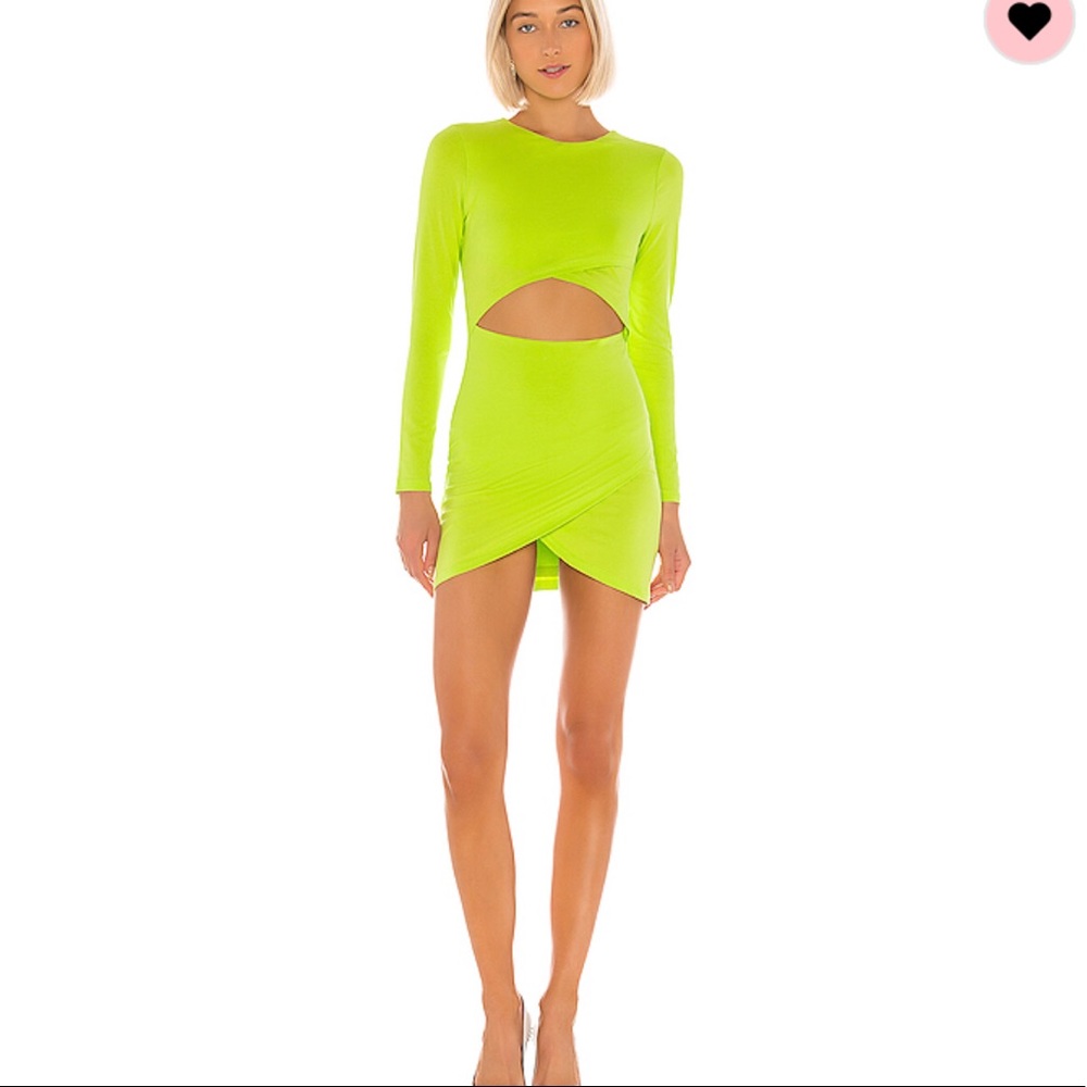 Super down green long sleeve dress